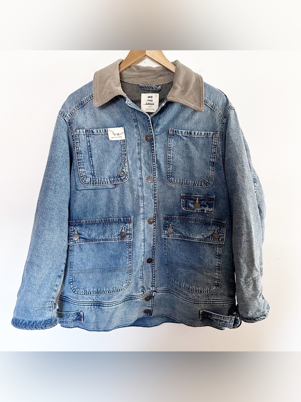 Free People We The Free Sweet Talk Denim Barn Coat - Picture 7 of 11